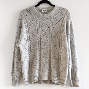 Sunday Best Pointelle Cable knit Wool Sweater